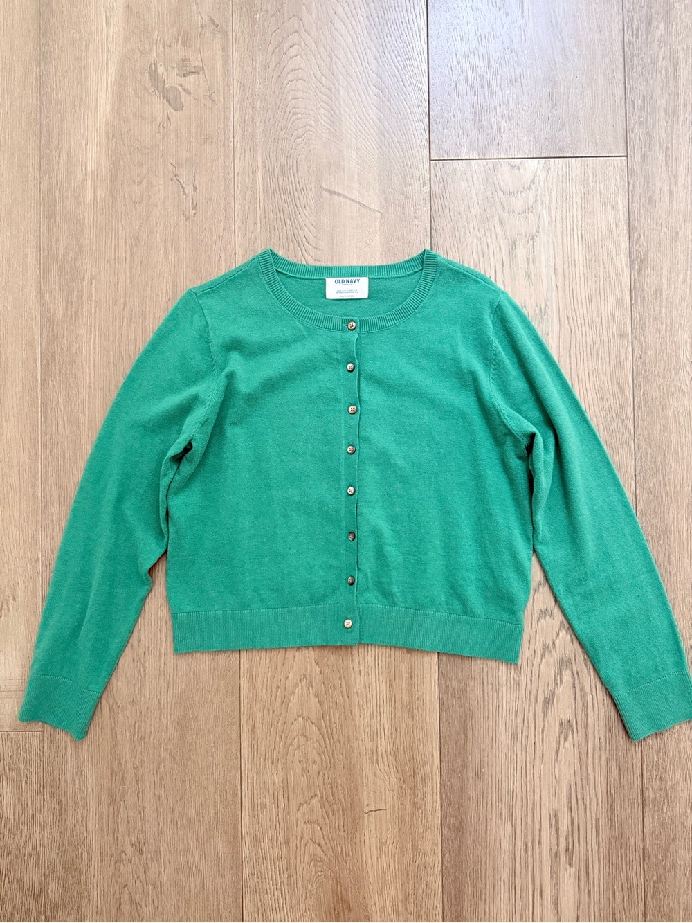 NWOT Old Navy SoSoft Lite Cotton Blend Crew Neck Cardigan Sweater Large Green